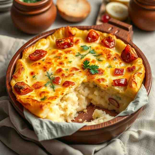 Bulgarian Patatnik - Easy Potato & Cheese Bake Recipe